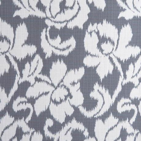 Ryggstödskudde, Grå Ikat (vit blomma) Måttillverkade dynor - Kvarnby Textil AB